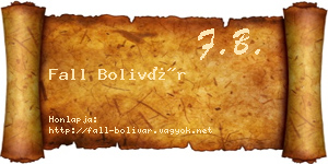 Fall Bolivár névjegykártya